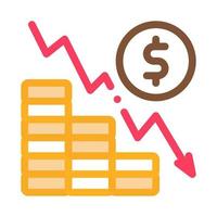 monetary decline icon vector outline illustration