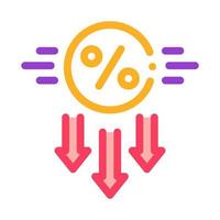 falling interest down icon vector outline illustration