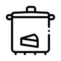 cheese soup pan icon vector outline illustration