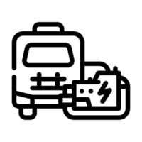 mobile house with generator line icon vector illustration