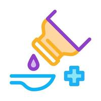 drip syrup into spoon icon vector outline illustration