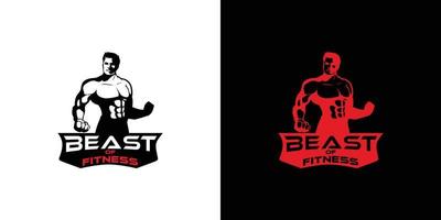 Bodybuilding, powerlifting, kettlebell, workout, fitness logo template. Gym club logotype. Bodybuilder Sportsman Fitness Model Illustration Sign Symbol badge vector