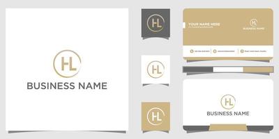 Initial HL Letter Design Vector Illustration with business card templete