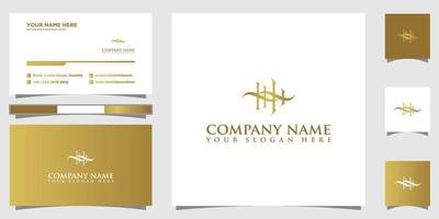 logotipo hh, nuevos logotipos hh, marca minimalista, diseño de monograma de vectores de lujo hh. con tarjeta de visita