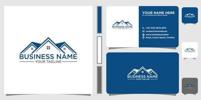 home design logo template with business card design vector