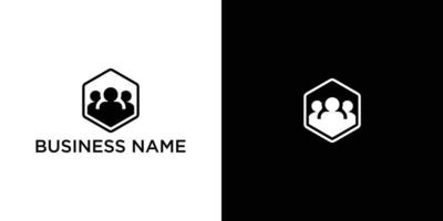 Business people logo hexagon vector