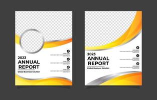 Company Business Annual Report Gradient Template Design vector