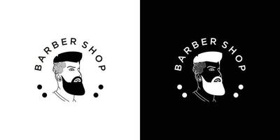 Barber shop label badge emblem. Vector black