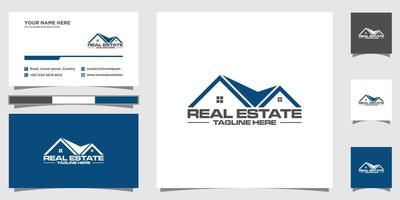 home design logo template with business card design vector