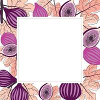 Fig fruits frame in trend style. Vector EPS10