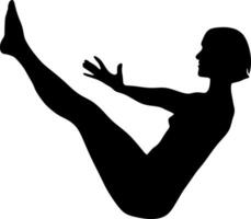 yoga in silhouette vector art on background