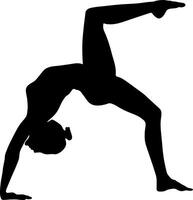 yoga in silhouette vector art on background