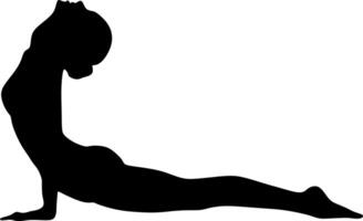 yoga in silhouette vector art on background