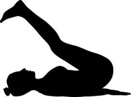 yoga in silhouette vector art on background