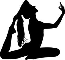 yoga in silhouette vector art on background