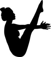 yoga in silhouette vector art on background