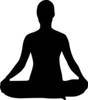 yoga in silhouette vector art on background