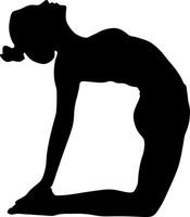 yoga in silhouette vector art on background