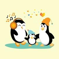 Vector cute penguin cartoon character clipart