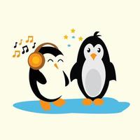 Vector cute penguin cartoon character clipart