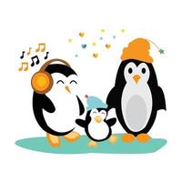 Vector cute penguin cartoon character clipart