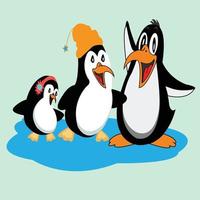 Vector cute penguin cartoon character clipart illustration