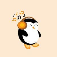 vector lindo pingüino personaje de dibujos animados clipart