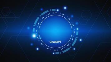 chatGPT Ai artificial intelligence technology hitech concept. chat GPT with smart bot, open Ai, line, lights, technology Abstract, vector. design for chat, web banner, background, transformation. vector