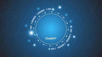 chatGPT Ai artificial intelligence technology hitech concept. chat GPT with smart bot, open Ai, line, lights, technology Abstract, vector. design for chat, web banner, background, transformation. vector