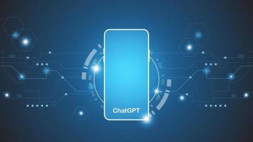 chatgpt ai tecnología de inteligencia artificial concepto de alta tecnología. chat gpt con bot inteligente, ai abierto, línea, luces, tecnología abstracta, vector. diseño para chat, banner web, fondo, transformación. vector