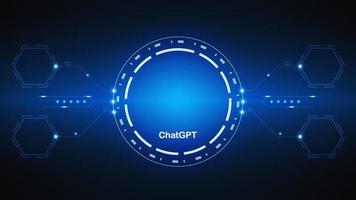 chatGPT Ai artificial intelligence technology hitech concept. chat GPT with smart bot, open Ai, line, lights, technology Abstract, vector. design for chat, web banner, background, transformation. vector