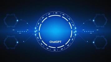 chatGPT Ai artificial intelligence technology hitech concept. chat GPT with smart bot, open Ai, line, lights, technology Abstract, vector. design for chat, web banner, background, transformation. vector