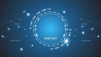 chatGPT Ai artificial intelligence technology hitech concept. chat GPT with smart bot, open Ai, line, lights, technology Abstract, vector. design for chat, web banner, background, transformation. vector