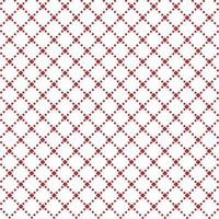 Repeating red geometric tiles with dotted rhombus on white background. vector