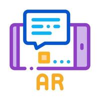 augmented reality in phone icon vector outline illustration