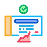 confirmed document chart icon vector outline illustration