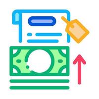 transfer money to paper icon vector outline illustration