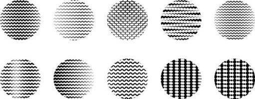 Geometric Wavy Circle Line Shape Collection vector