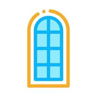 ventana arqueada que consta de gafas cuadradas icono vector ilustración de contorno