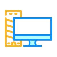 computer with monitor color icon vector illustration