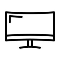 monitor computadora pantalla línea icono vector ilustración