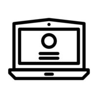 laptop digital computer line icon vector illustration