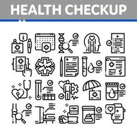 Health Checkup Medical Collection Icons Set Vector