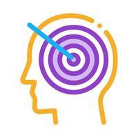 target to brain icon vector outline illustration