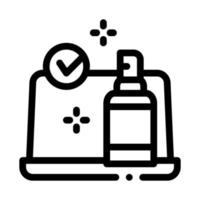 laptop disinfection icon vector outline illustration