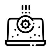 bacteria detection on laptop icon vector outline illustration