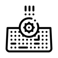 bacteria on computer keyboard icon vector outline illustration