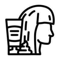 ilustración de vector de icono de línea de paquete de bálsamo, máscara o gel para el cabello