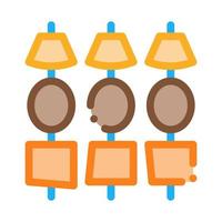 cheese fondue on skewers icon vector outline illustration