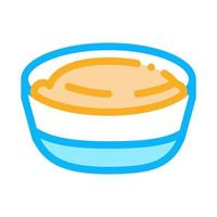 queso líquido en un tazón icono vector ilustración de contorno